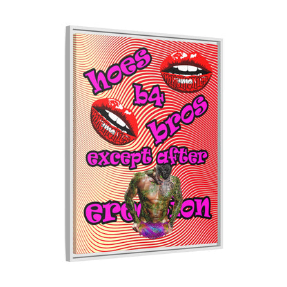 hoes b4 bros - framed canvas art (yellow-orange wave)