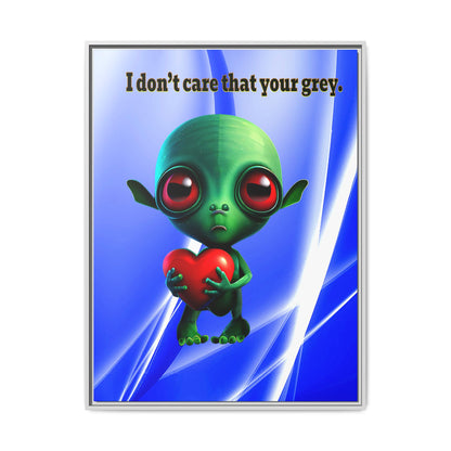 I don't care that your grey - framed canvas art (blue-white wave)