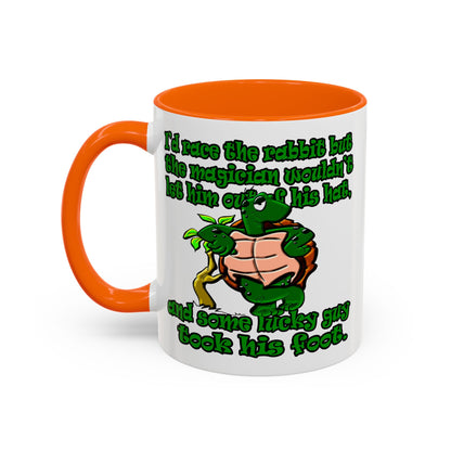 turtle race - Accent Mug (white)