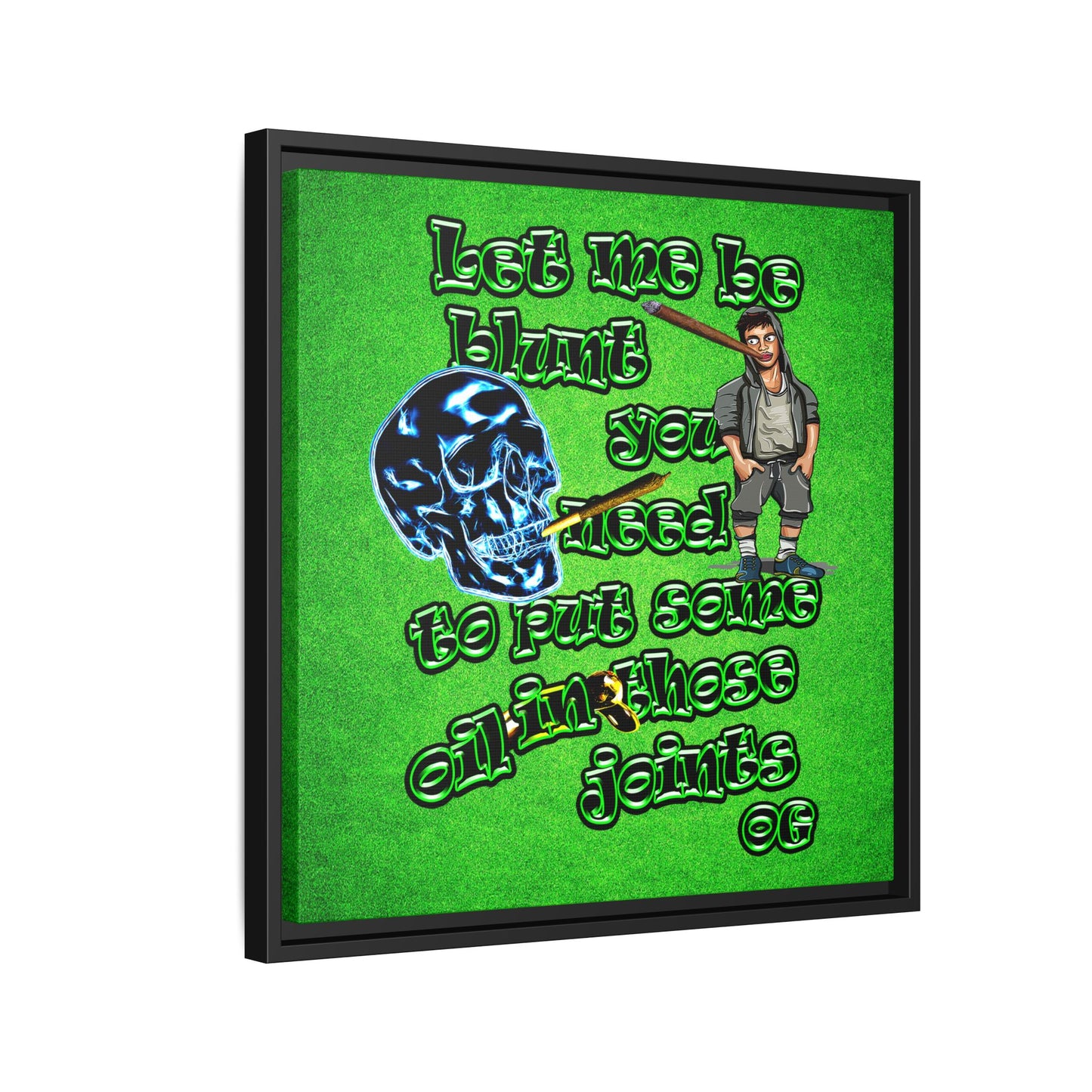 og - framed canvas art (green turf)