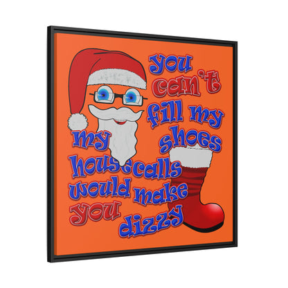 santa's shoes - framed canvas art (orange)