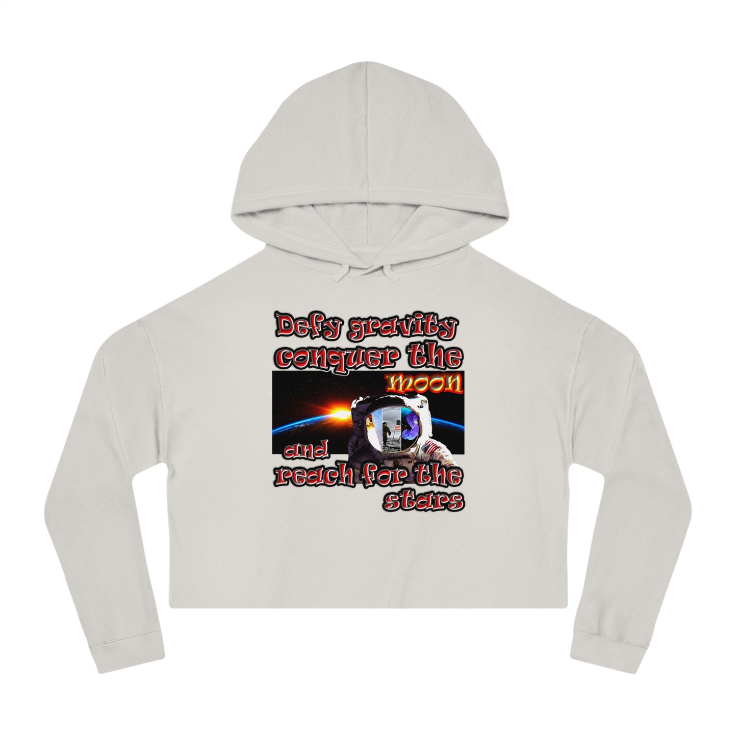 defy conquer reach - Women’s Cropped Hooded Sweatshirt