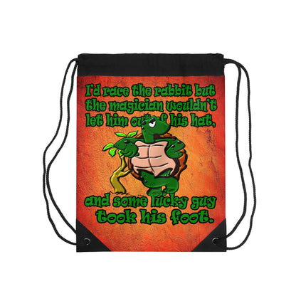turtle race - Drawstring Bag (burnt orange)