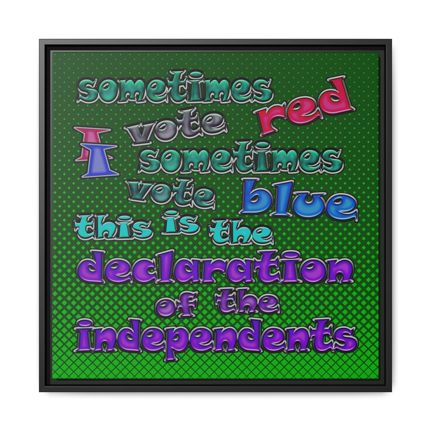 declaration of the independents - framed canvas art (logo green)