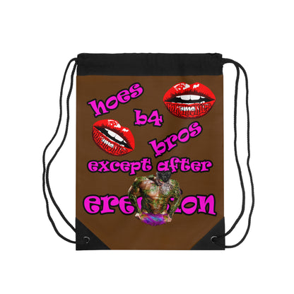 hoes b4 bros - Drawstring Bag (brown)