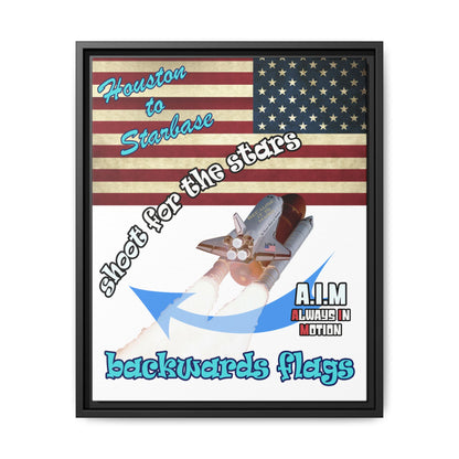 shoot for the stars - framed canvas art (white)