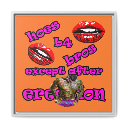 hoes b4 bros - framed canvas art (crusta)