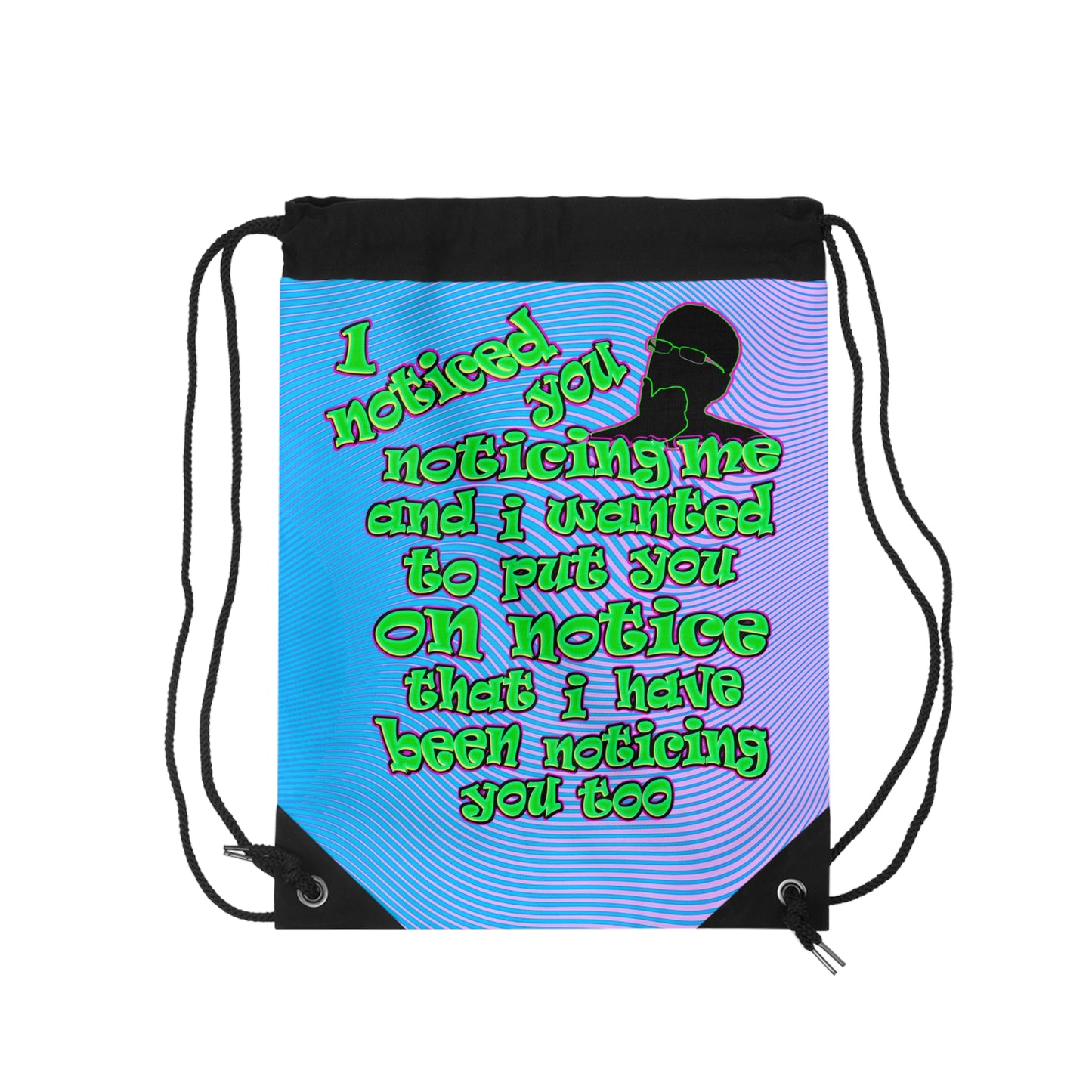 noticed you noticing - Drawstring Bag (light blue-purple wave)