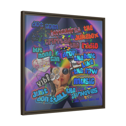 drop the beat - framed canvas art (grey-pink wave)