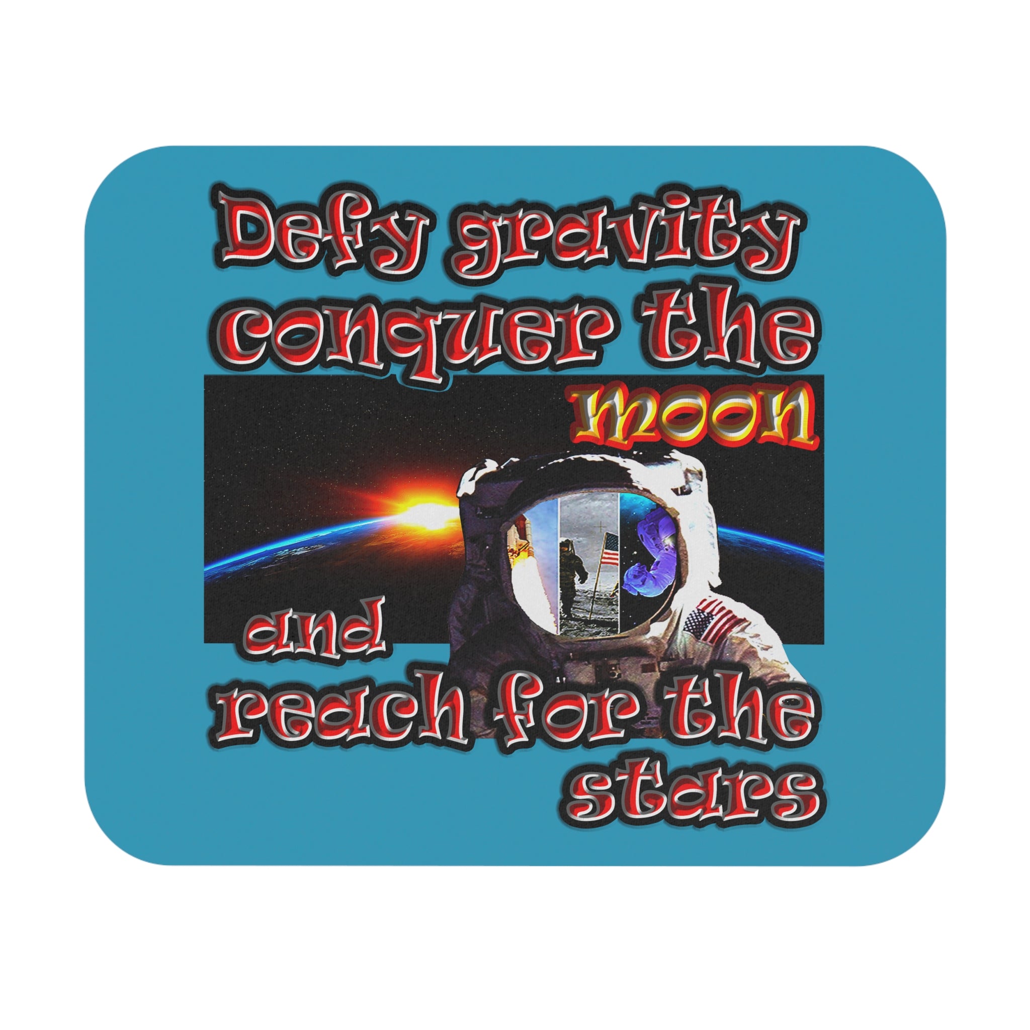 defy conquer reach - Mouse Pad (Rectangle) (turquoise)