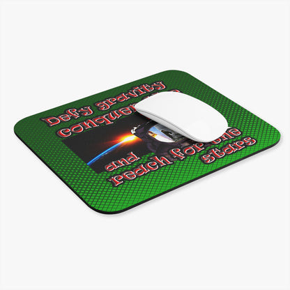 defy conquer reach - Mouse Pad (Rectangle) (logo green)