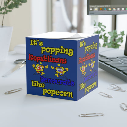 popping like popcorn - note cube (dark blue)