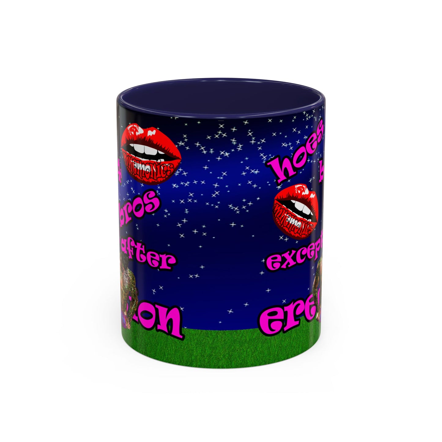 hoes b4 bros - Accent Mug ('snoops' background)