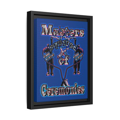 em cee squared - framed canvas art (dark blue)