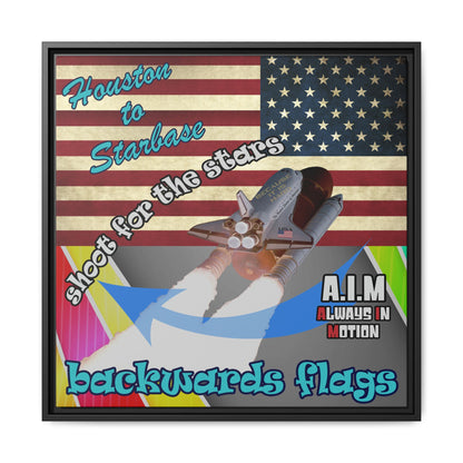 shoot for the stars - framed canvas art (rainbow split)