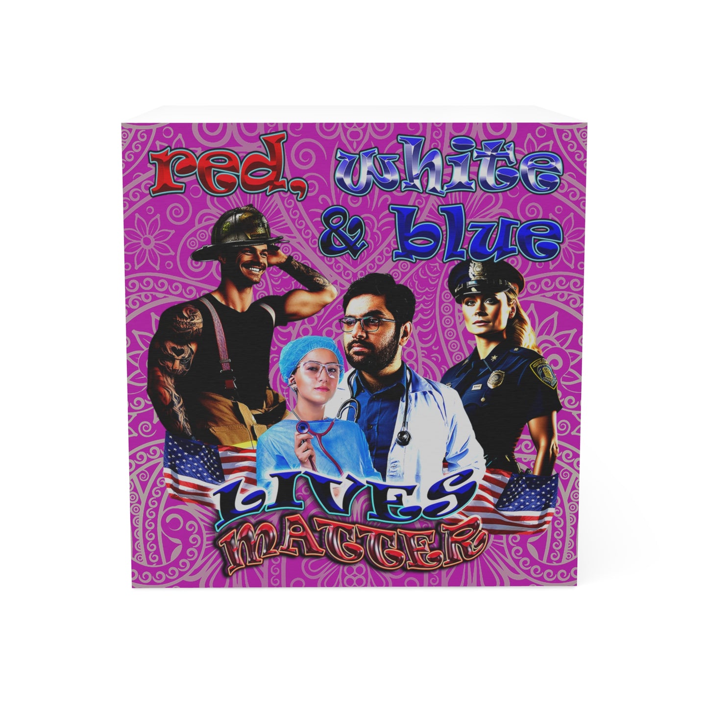 rw&b lives matter - note cube (pink swirl)