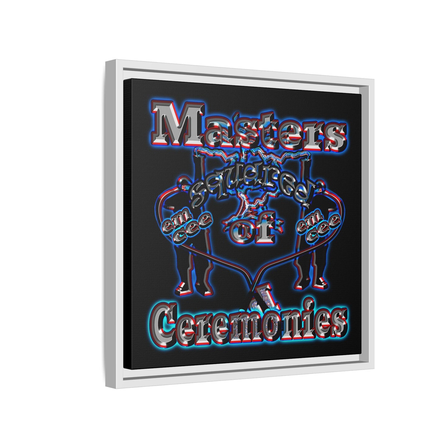 em cee squared - framed canvas art (black)