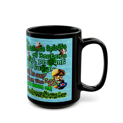 christmas spirits of boston - Black Mug (faded blue)