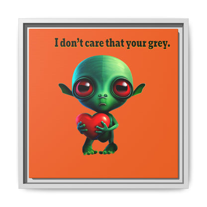 I don't care that your grey - framed canvas art (orange)