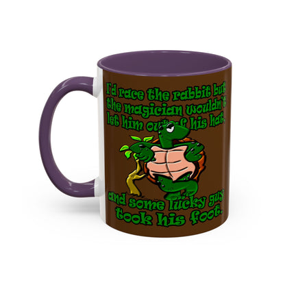 turtle race - Accent Mug (brown)