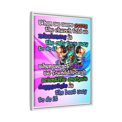 doggystyle - framed canvas art (light blue-pink wave)