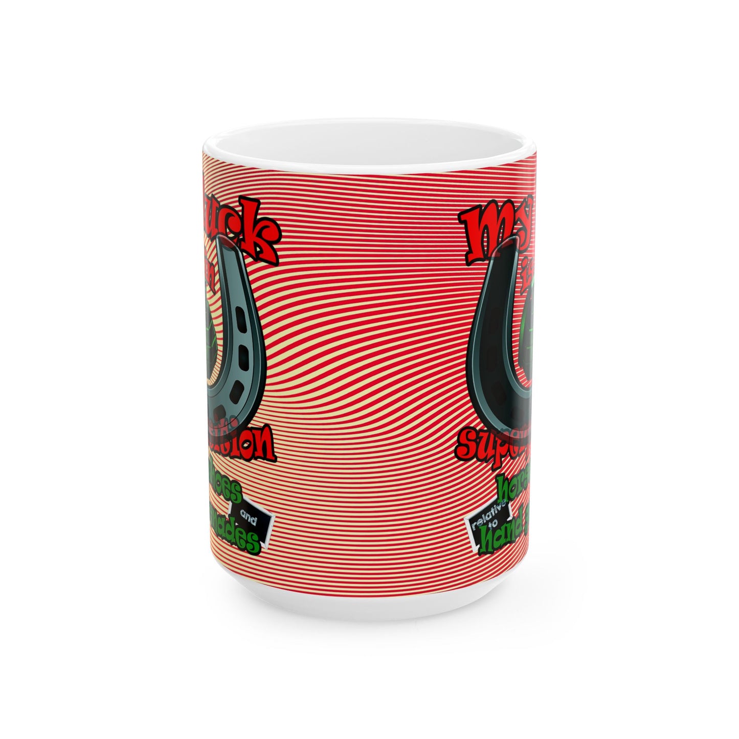 my luck - White Mug (yellow-orange wave)