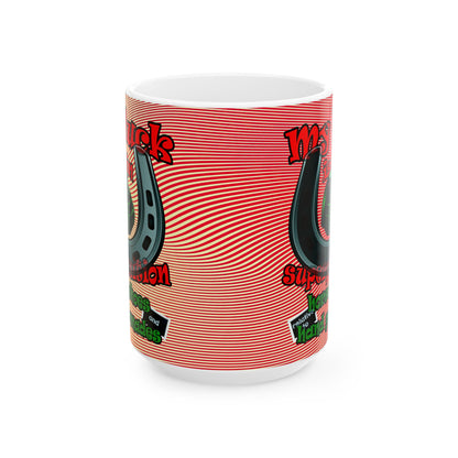 my luck - White Mug (yellow-orange wave)