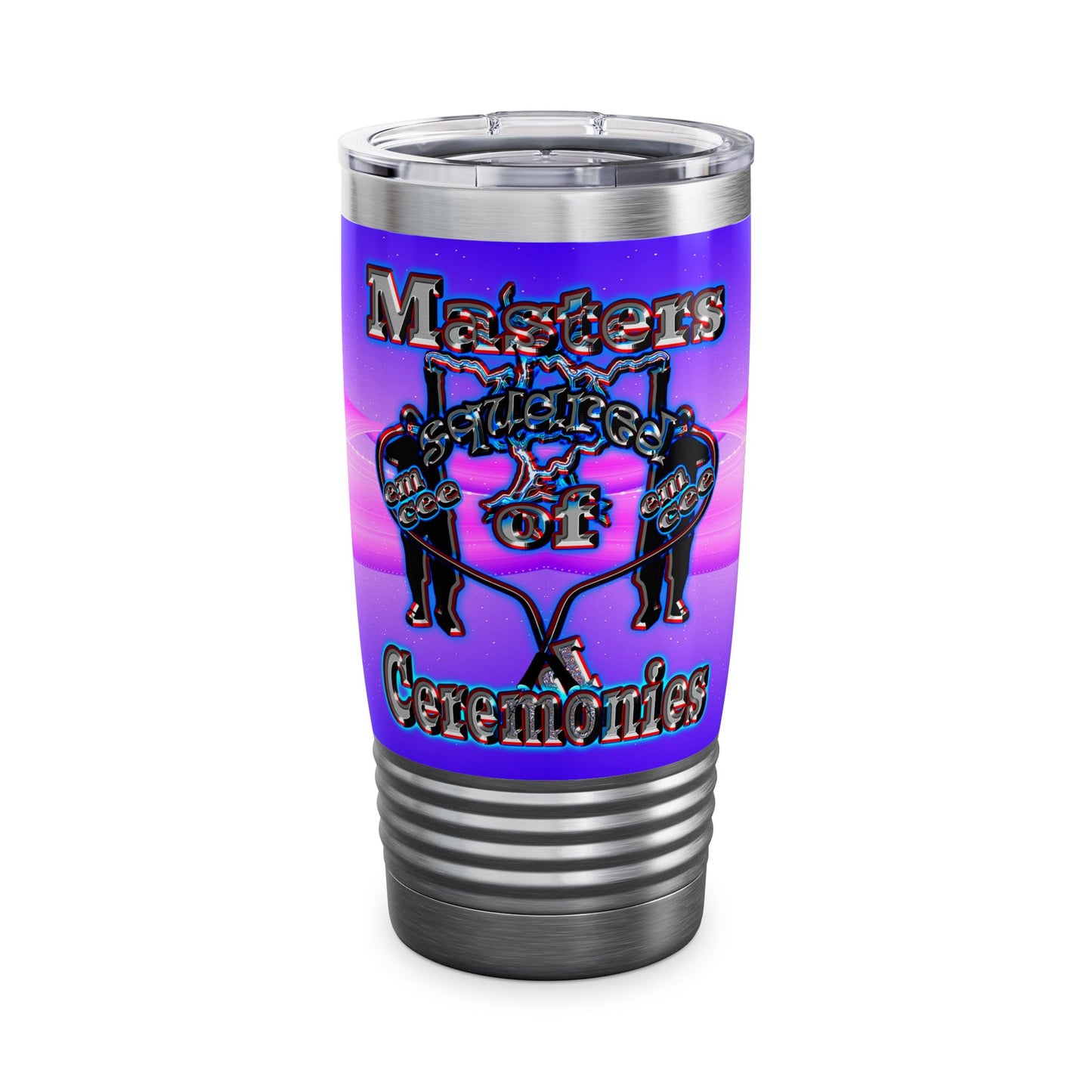 em cee squared - Ringneck Tumbler, 20oz (purple-pink wave)