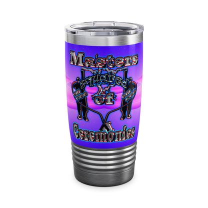 em cee squared - Ringneck Tumbler, 20oz (purple-pink wave)