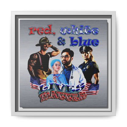 rw&b lives matter - framed canvas art (brushed nickel)