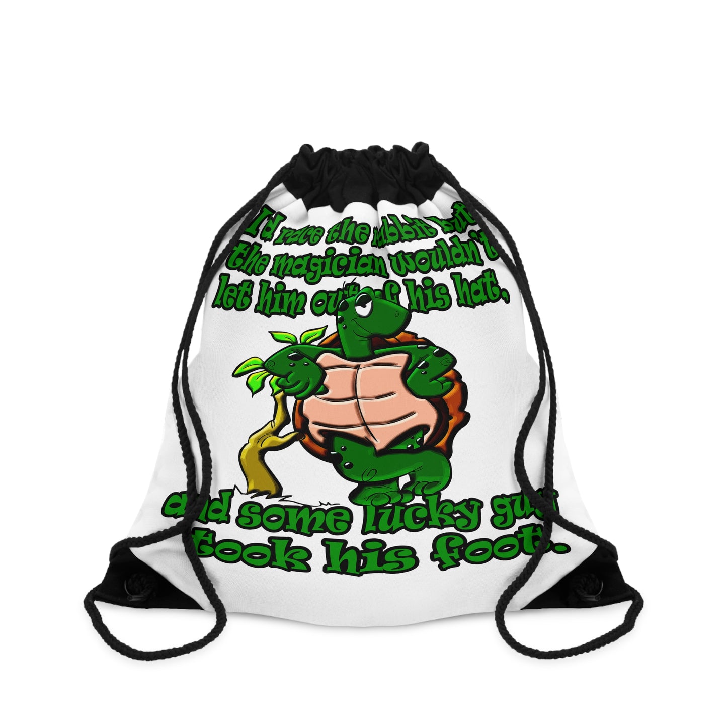 turtle race - Drawstring Bag (white)