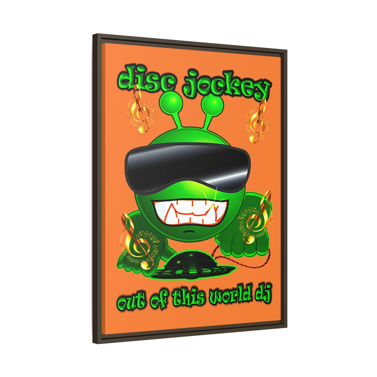 disc jockey - framed canvas art (crusta)