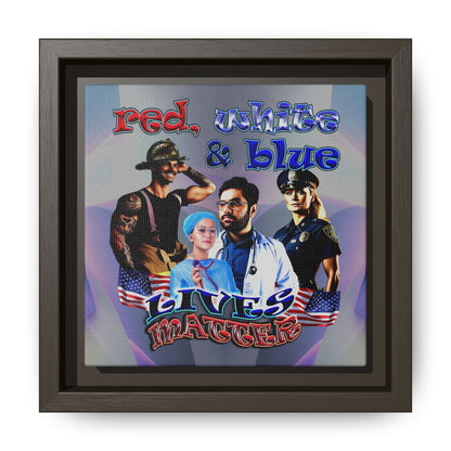 rw&b lives matter - framed canvas art (grey-pink wave)
