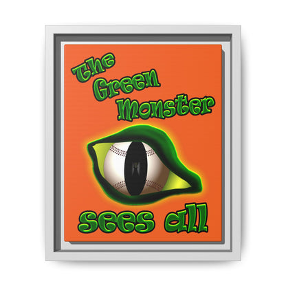 green monster - framed canvas art (orange)