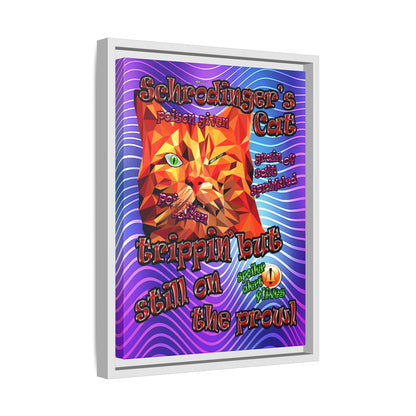 schrodinger's cat - framed canvas art (purple wave)