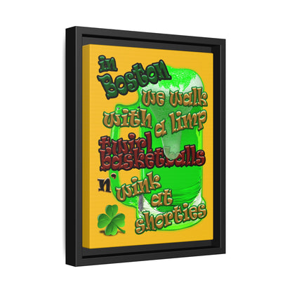 celtics logo - framed canvas art (yellow)