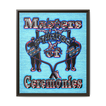 em cee squared - framed canvas art (faded blue)