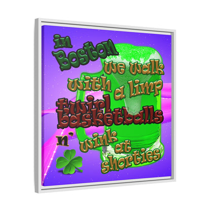 celtics logo - framed canvas art (purple-pink wave)