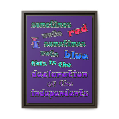 declaration of the independents - framed canvas art (purple)