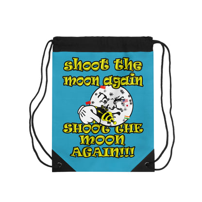 shoot the moon again - Drawstring Bag (turquoise)