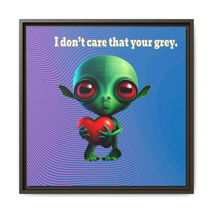 I don't care that your grey - framed canvas art (light blue-purple wave)