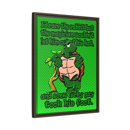 turtle race - framed canvas art (logo green)