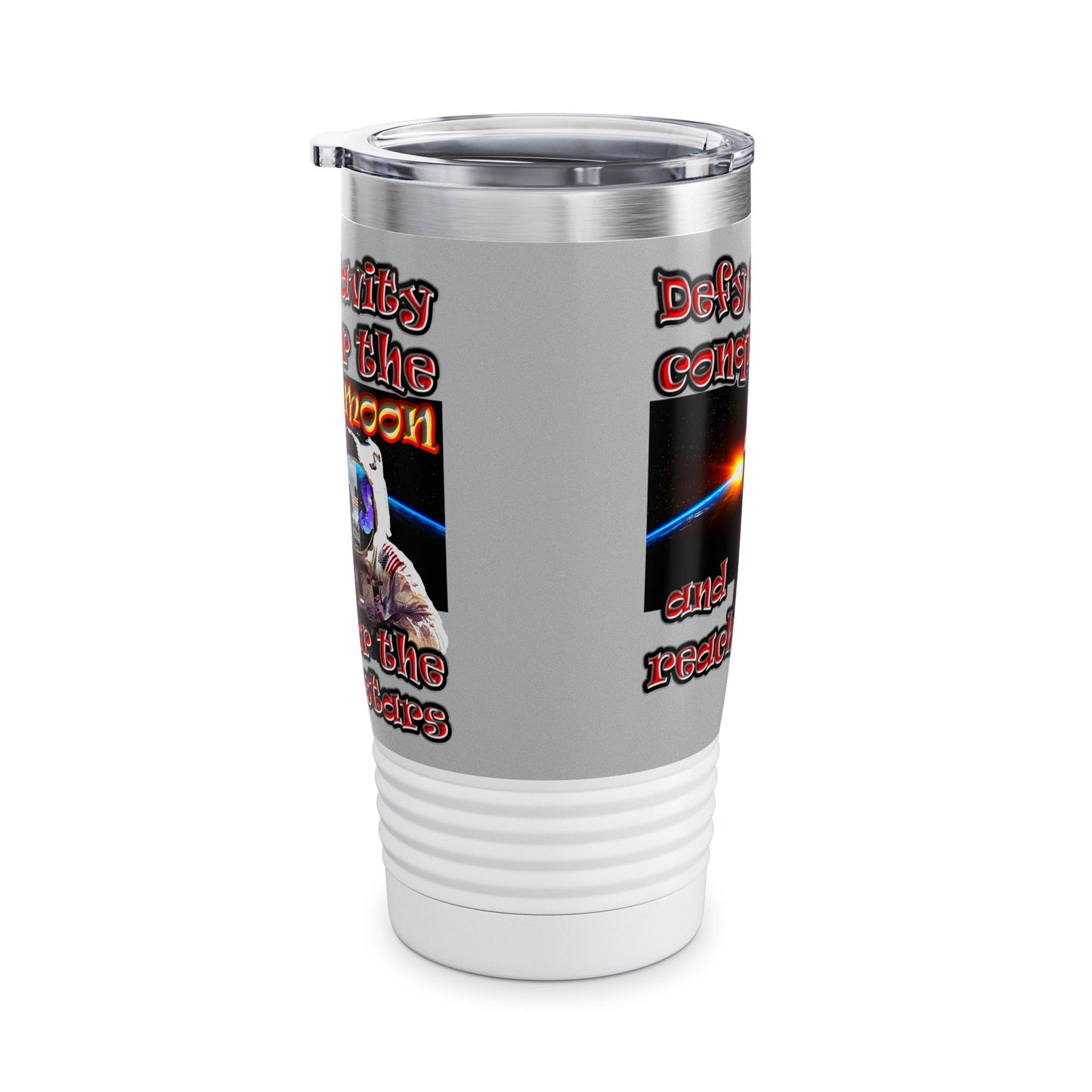 defy conquer reach - Ringneck Tumbler, 20oz (light grey)