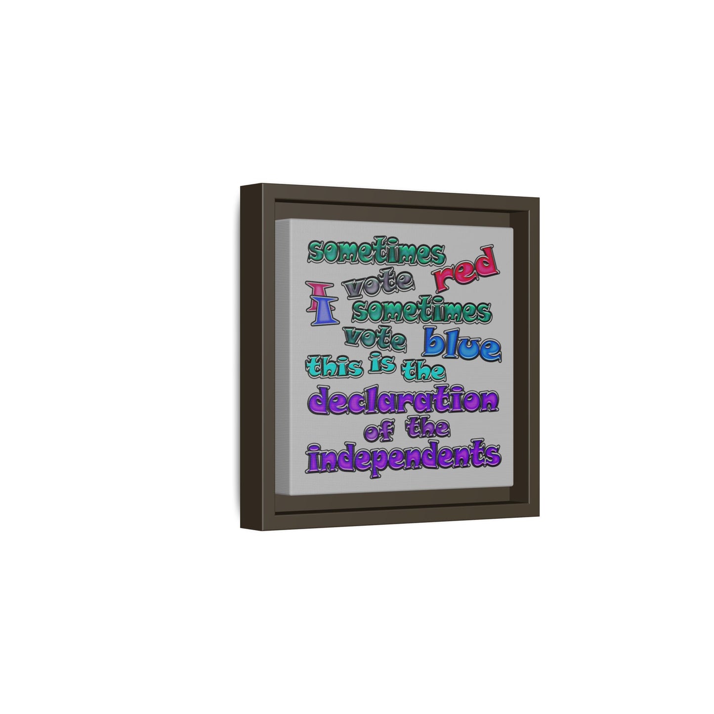 declaration of the independents - framed canvas art (light grey)