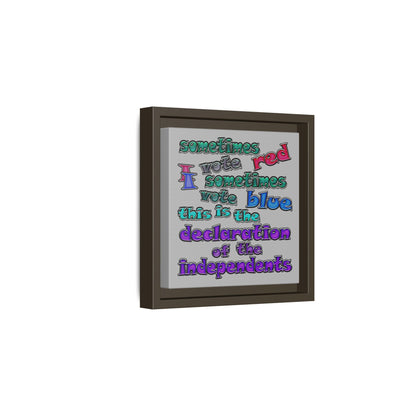 declaration of the independents - framed canvas art (light grey)