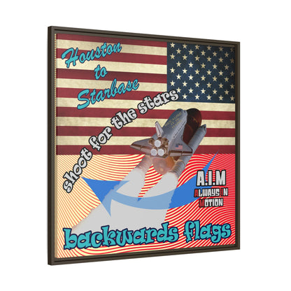 shoot for the stars - framed canvas art (yellow-orange wave)