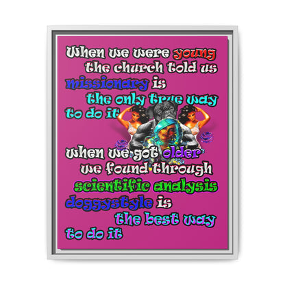 doggystyle - framed canvas art (pink)