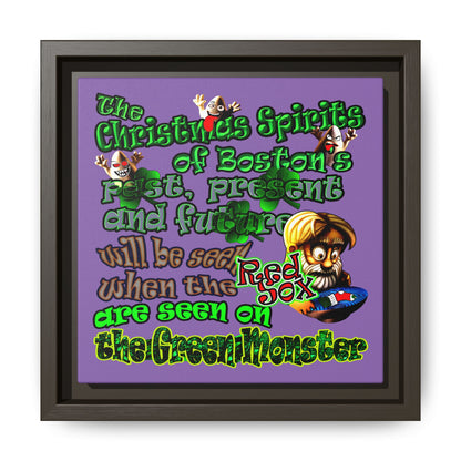 christmas spirits of boston - framed canvas art (light purple)