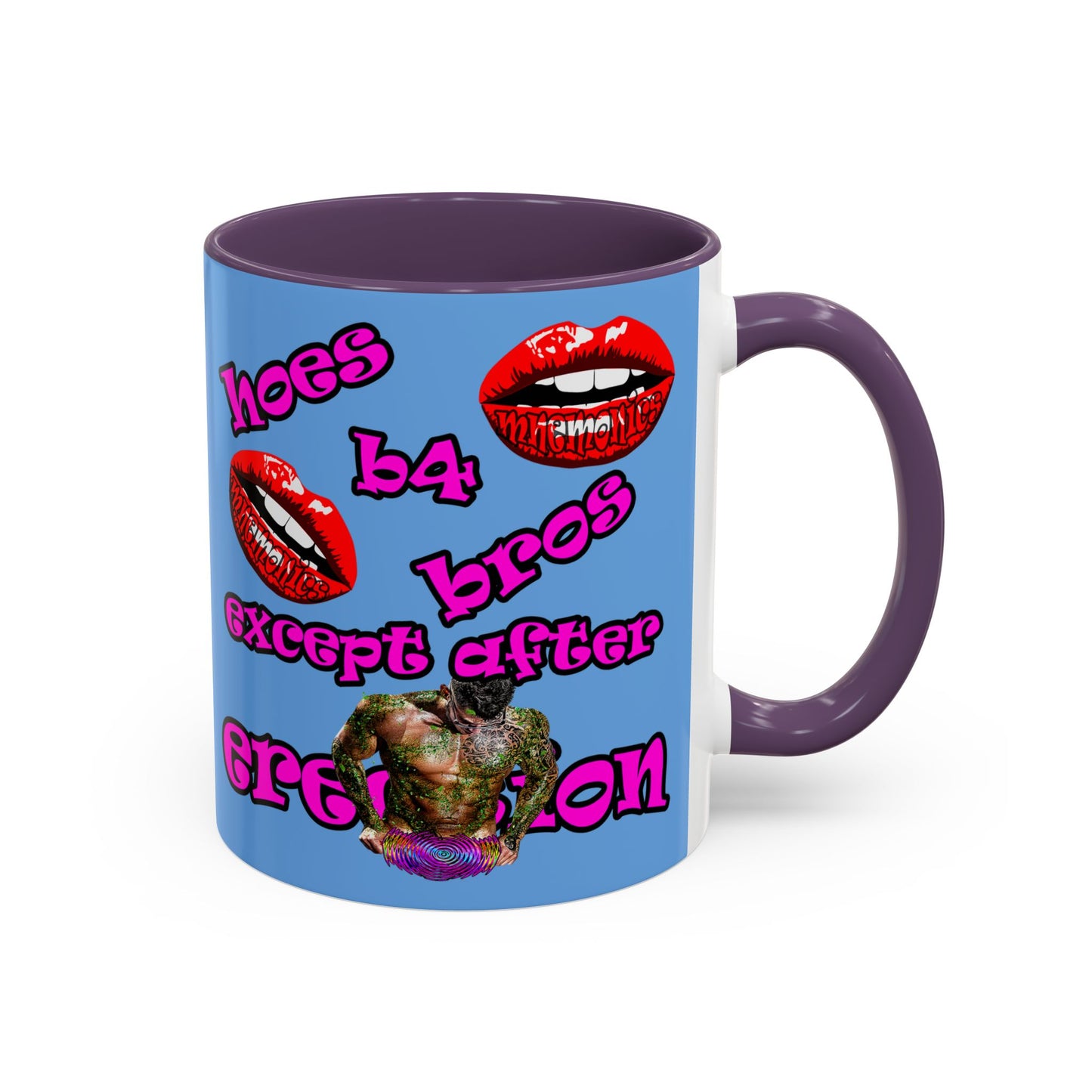 hoes b4 bros - Accent Mug (light blue)