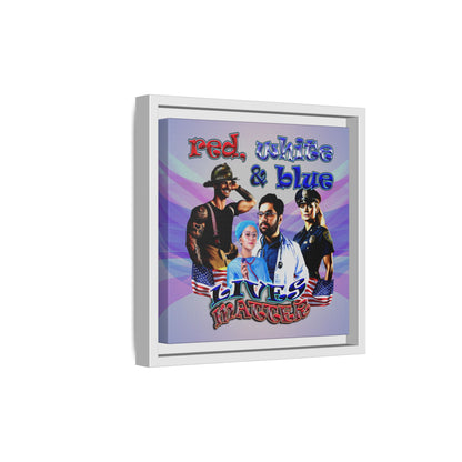 rw&b lives matter - framed canvas art (light blue-pink wave)